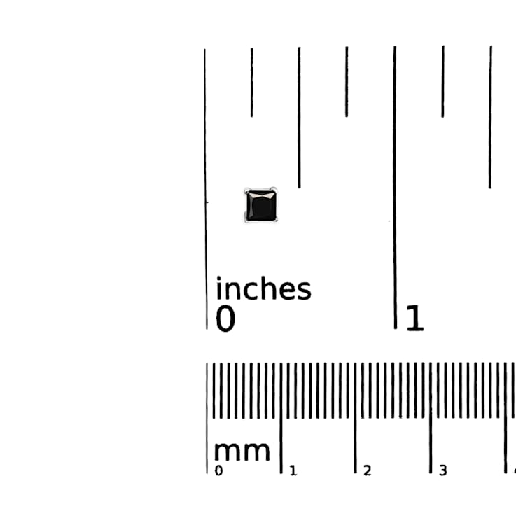 14K White Gold 1/2 Cttw Princess-Cut Treated Black Diamond Stud Earrings
with Push Backs