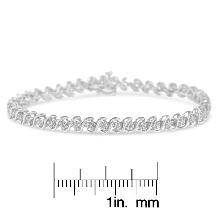Sterling Silver 1.0 Cttw Round Miracle-Set Diamond 7" Tennis
Bracelet - 7.5"