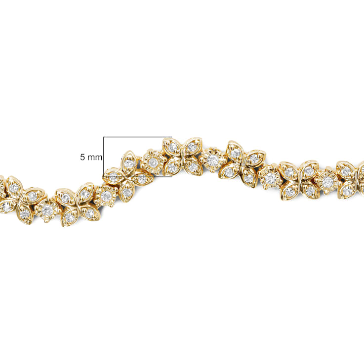 18K Yellow Gold Over Sterling Silver 1/4ctw Diamond Marquise Link
4"-10" Adjustable Bolo Bracelet