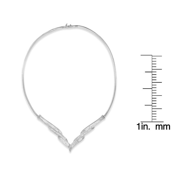 14K White Gold Mixed Cut Diamond 'V' Shape Fashion Necklace (2 cttw, I-J
Color, SI2-I1 Clarity)