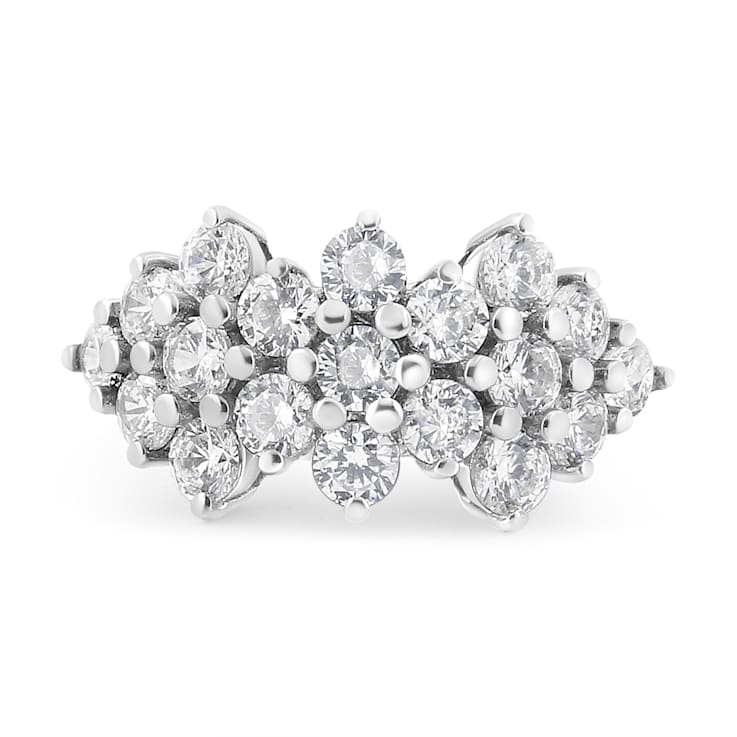 14K White Gold 4.0ctw Diamond Multi Row Scatter Band Ring (I-J Color,
I1-I2 Clarity)