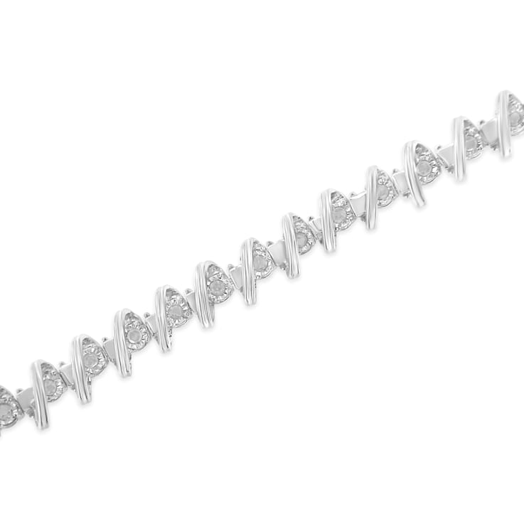 Sterling Silver 1/2ct TDW Rose-Cut Diamond Tennis Bracelet (I-J,
I3-Promo) - 7"