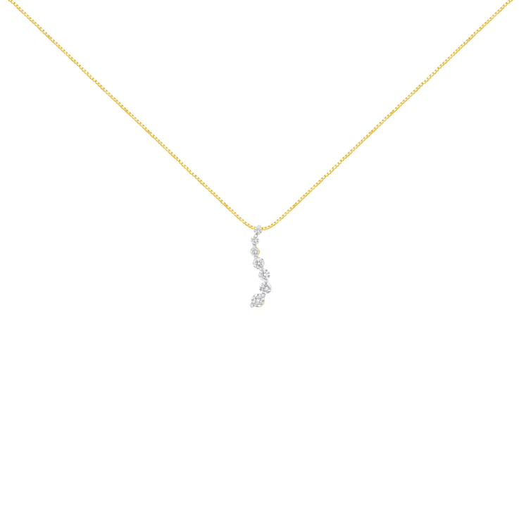 2.00ctw Baguette and Round Brilliant Cut Diamond 14K Yellow Gold Pendant
with Chain