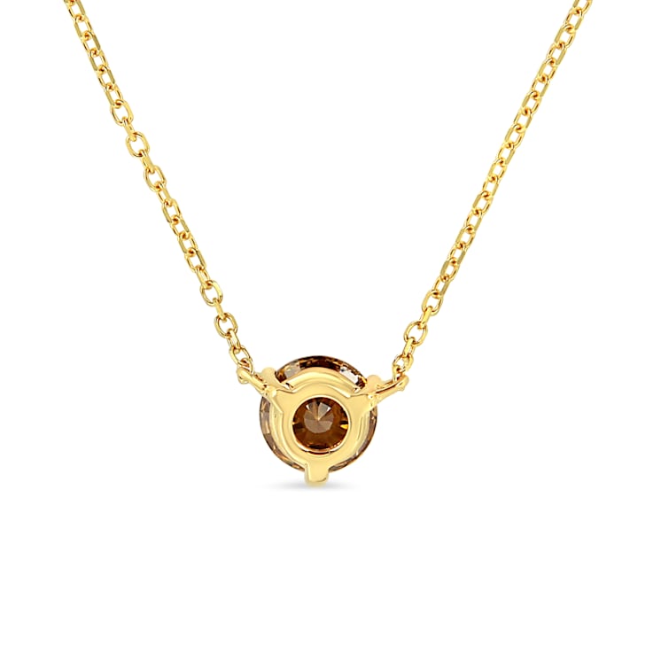 14K Yellow Gold 1/2ct Lab Grown Yellow Diamond Solitaire Necklace
(Yellow Color, VS2-SI1 Clarity)