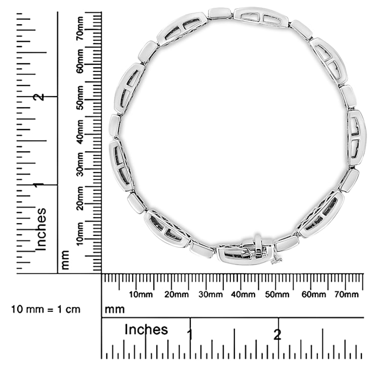 2.00ctw White Invisble-Set Diamond 14K White Gold Tennis Bracelet