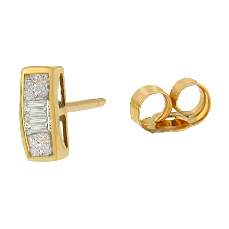 14k Yellow Gold 1/4ctw Diamond Earrings