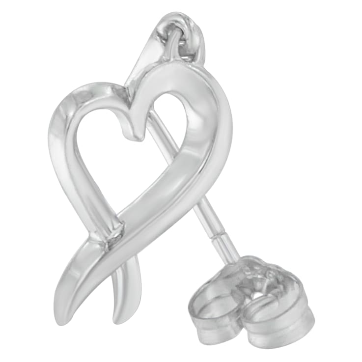 Sterling Silver Dangle-Heart Earrings