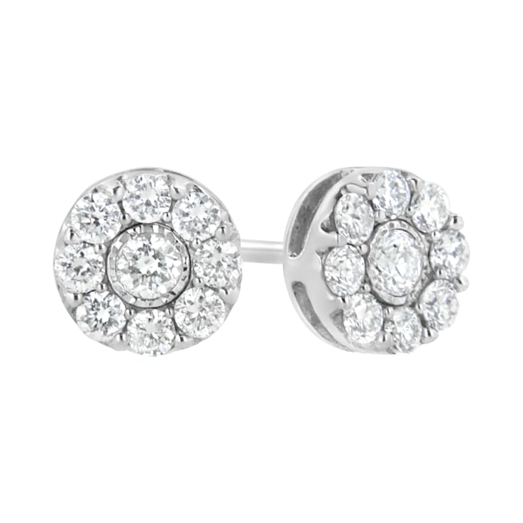 Sterling Silver 5/8 cttw Lab-Grown Diamond Flower Earring (F-G Color,
VS2-SI1 Clarity)