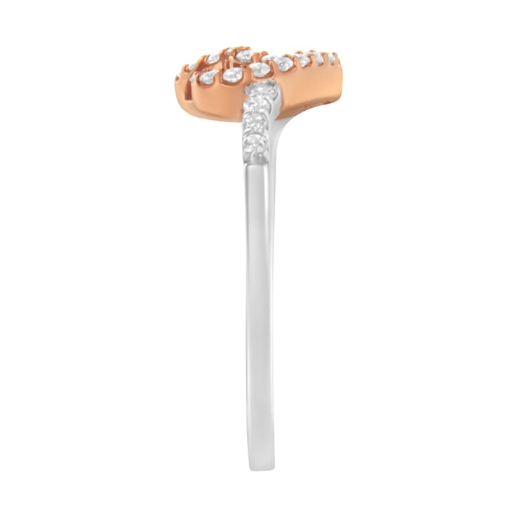 10K Two Toned Gold Diamond Heart Cocktail Ring (1/5ctw, H-I Color, I1-I2 Clarity)