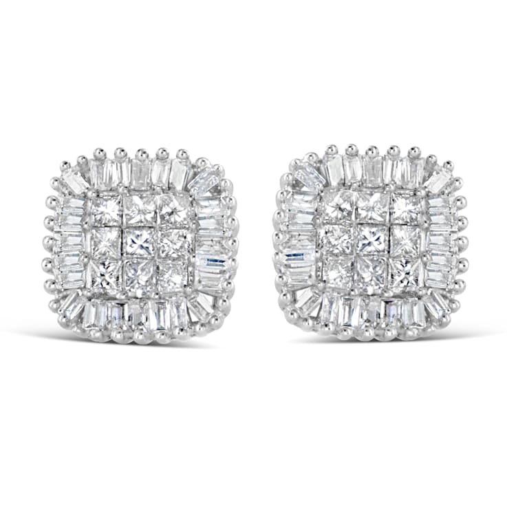 専用　ホワイトシュシュ1点 10K White Gold 1/2ctw Invisible-Set Princess Cut and Prong