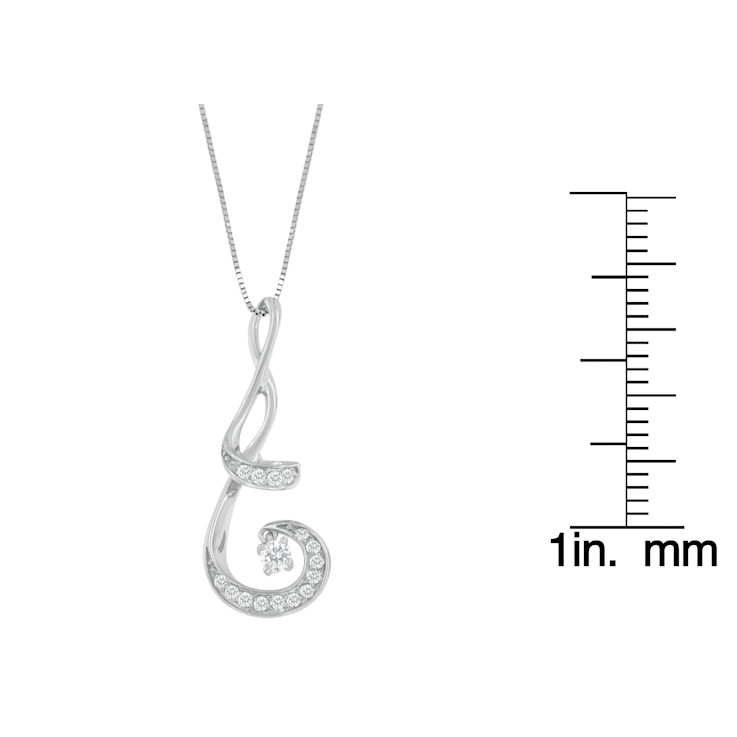 10K White Gold Espira 1/5ctw Brilliant Diamond Spiral 18