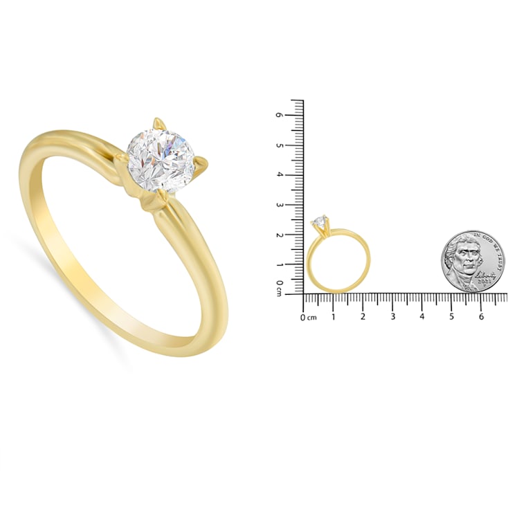 0.50ctw Diamond Solitaire 14K Yellow Gold Engagement Ring