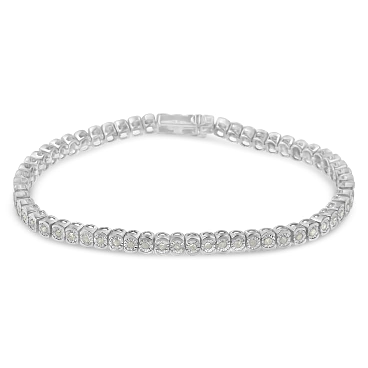 Sterling Silver 1ct TDW Diamond Tennis Bracelet (I-J, I2-I3