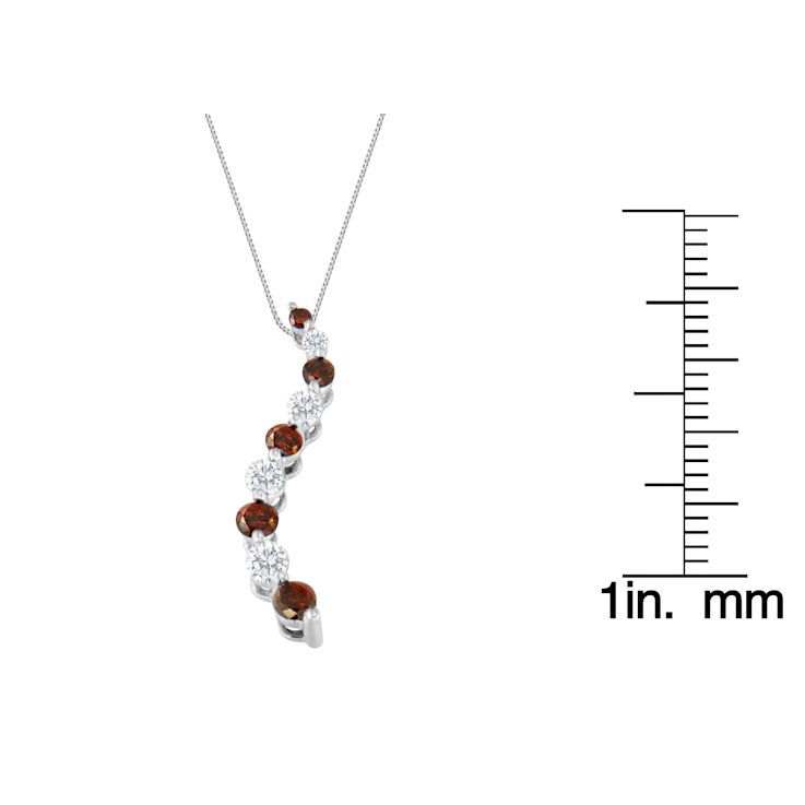 1.00ctw Red Diamond Journey 10K White Gold Necklace