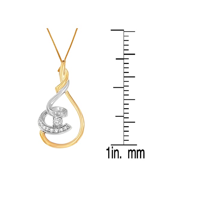 10K Two-Tone Gold Espira 1/6ctw Diamond Layered 18" Pendant
w\chain(H-I Color, I2-I3 Clarity)