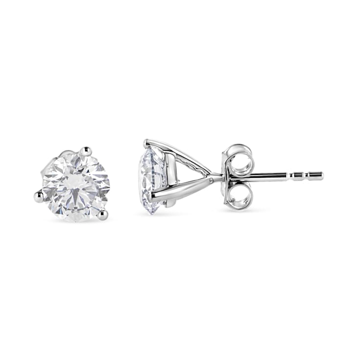14K White Gold 2.0 Cttw 3-Prong Martini Set Solitaire Lab Grown Diamond
Screwback Stud Earrings