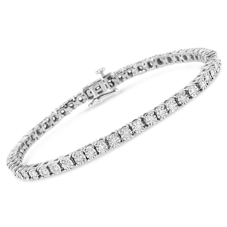 Sterling Silver 2.0 Cttw Lab-Grown Diamond Tennis Bracelet (G-H,
VS1-VS2) - 7.25"