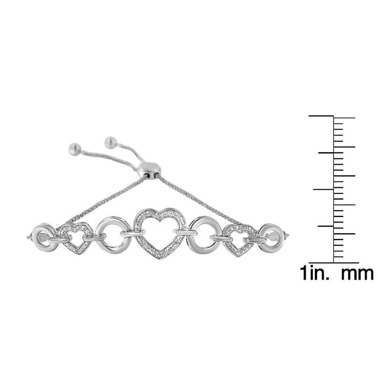 Sterling Silver Diamond Accent 4”-10” Adjustable Bolo Tennis Bracelet
(H-I, I2-I3)