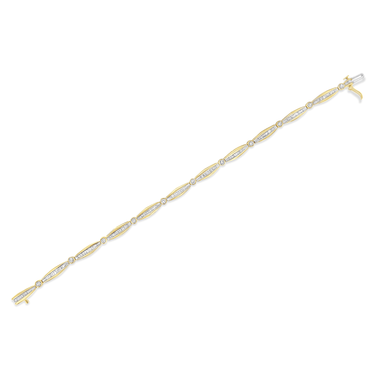 14K Yellow Gold 1-1/2 Ctw Round Mixed Cut Diamond 7" Tennis
Bracelet (H-I Color, I1-I2 Clarity)