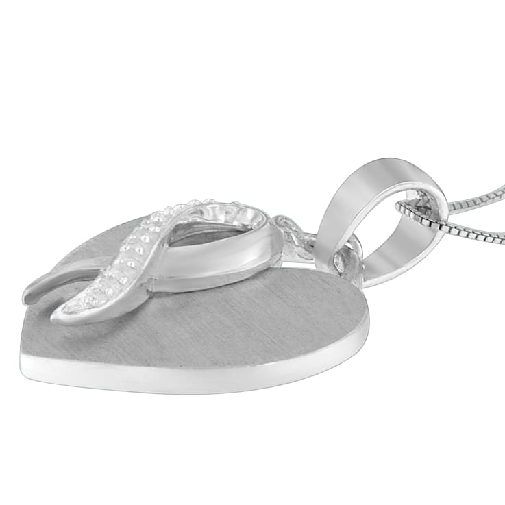 Sterling Silver 1/10ctw Diamond Heart Pendant w\chain (H-I, I1-I2)