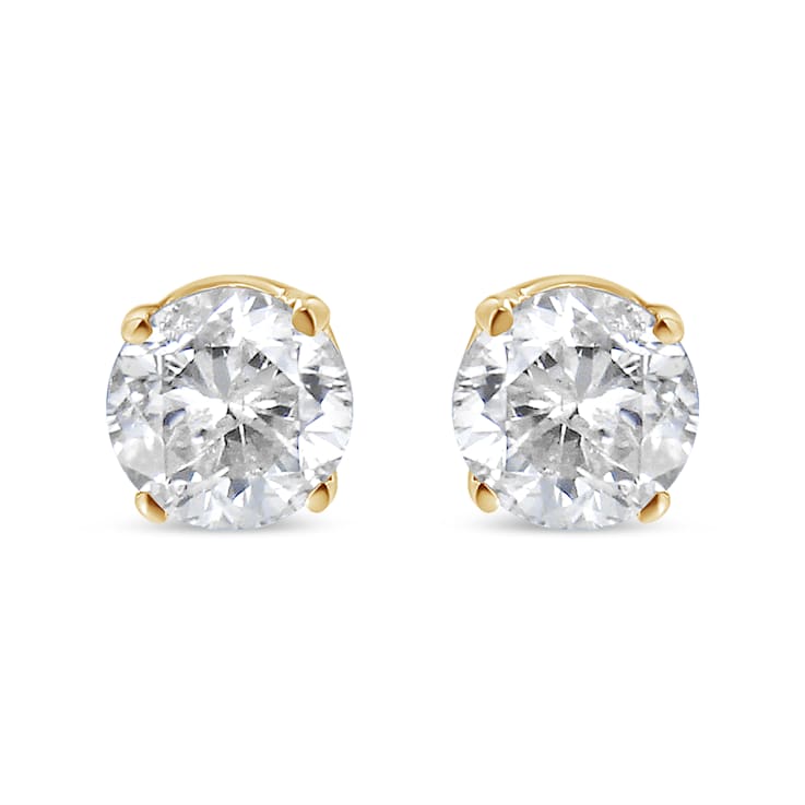 14K Yellow Gold 1/2 Cttw Round-Cut Diamond Solitaire Stud Earrings (O-P
Color, SI2-I1 Clarity)