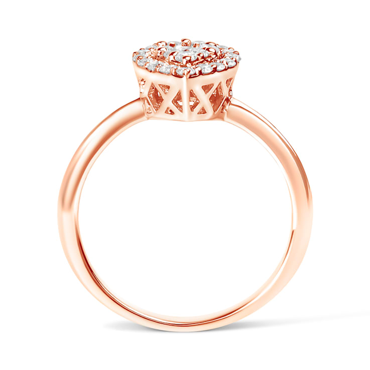 10K Rose Gold 3/8ctw Round-Cut Diamond Pear Promise Ring (I-J Color,
I2-I3 Clarity)