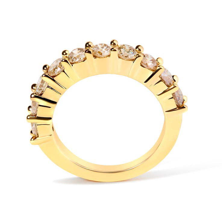 14K Yellow Gold Over Sterling Silver 2.0ctw Round Diamond 10 14K Yellow Gold Over Sterling Silver 2.0ctw Round Diamond 10