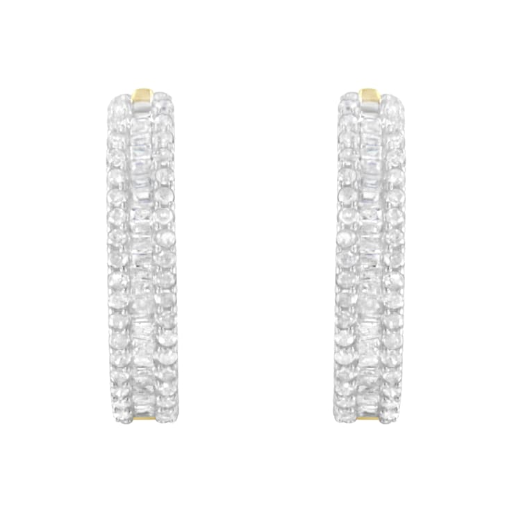 ★大人気商品★ Earring Hoop Diamond Gold Yellow 10K 3/4ctw 12VS2A - アクセサリー