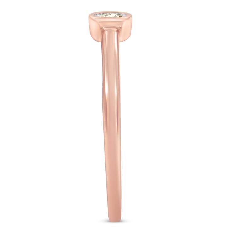 14K Rose Gold Over Sterling Silver 1/20 Carat Diamond Promise Ring (J-K
Color, I1-I2 Clarity)
