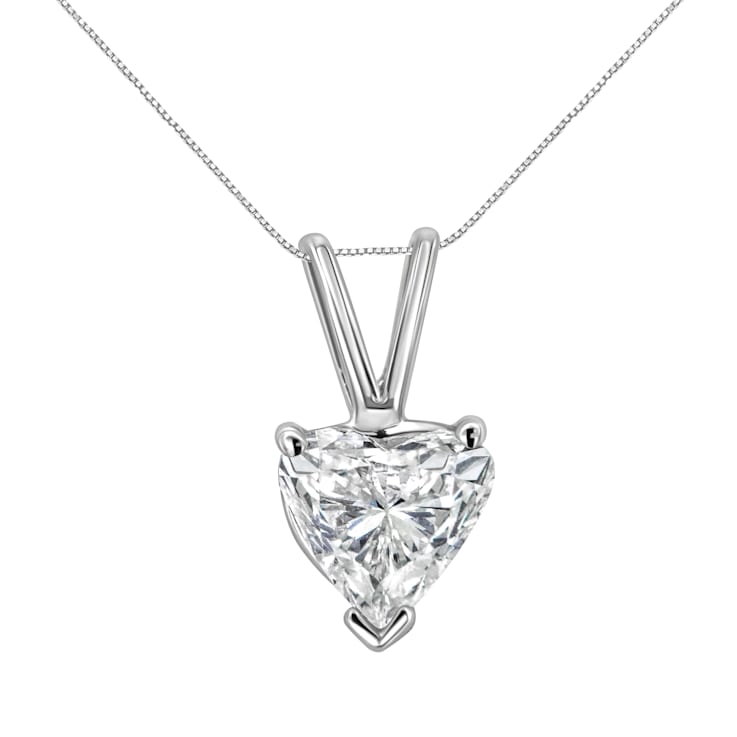 14K White Gold 1/4ctw Heart Shaped Lab Grown Diamond Pendant w\chain
18"(F-G Color, VS2-SI1 Clarity)
