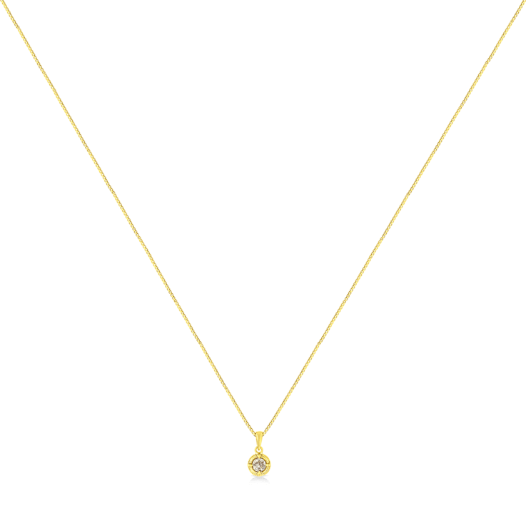 14K Yellow Gold Over Sterling 1/2ctw Diamond Solitaire Pendant
w\chain(K-L Color, I2-I3 Clarity)