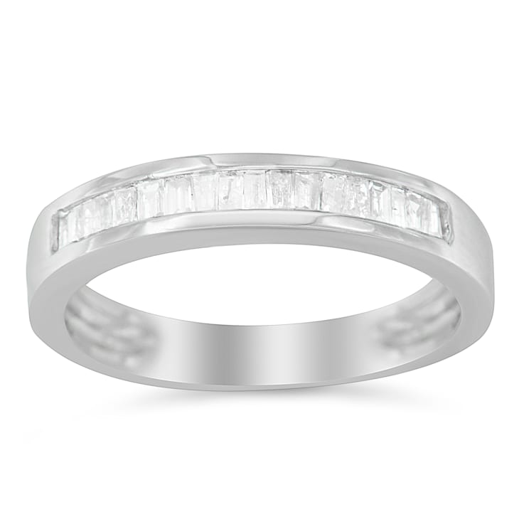 Sterling Silver 1/3ctw Baguette Cut Diamond Channel Set Sterling Silver 1/3ctw Baguette Cut Diamond Channel Set