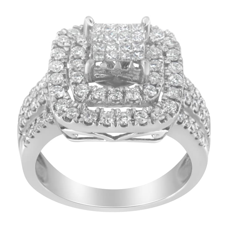 14K White Gold Diamond Cocktail Ring (1 1/2 cttw, H-I Color, SI2-I1 Clarity)