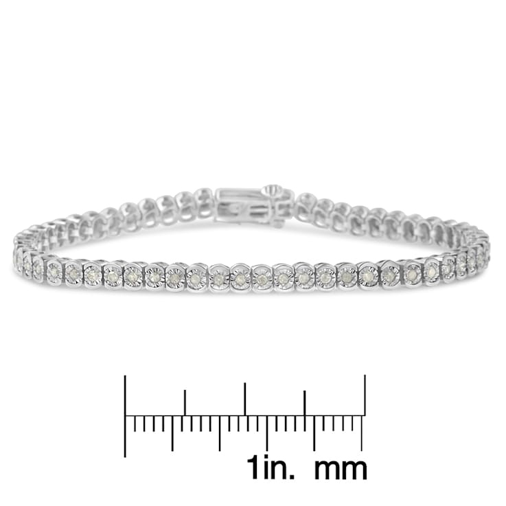 Sterling Silver 1ct TDW Diamond Tennis Bracelet (I-J, I3-PROMO) - 7"