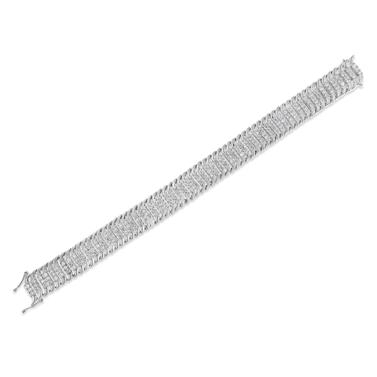 14K White Gold 5.0ctw Round Brilliant Cut Diamond 7" S Wave
Serpentine Tennis Bracelet