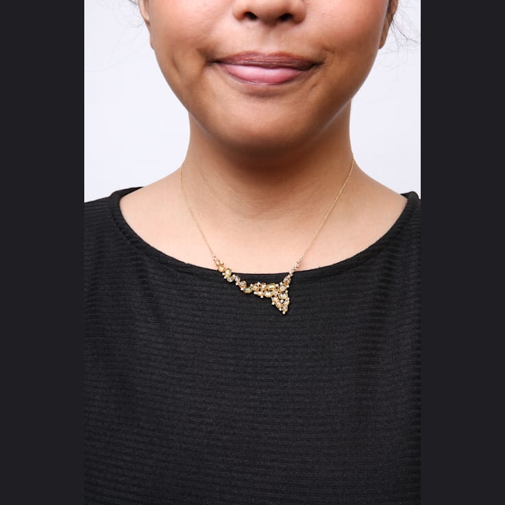 18K Yellow Gold Multi-Size Oval Yellow Sapphire and Brown Diamond
Statement Necklace