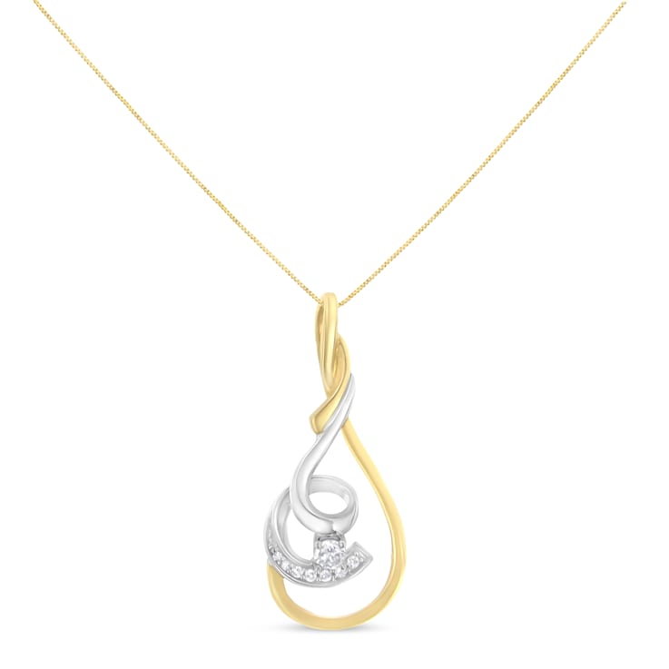 10K Two-Tone Gold Espira 1/6ctw Diamond Layered 18" Pendant
w\chain(H-I Color, I2-I3 Clarity)
