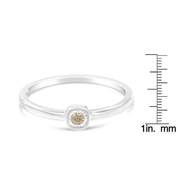 Sterling Silver 1/20 Carat Diamond Petite Promise Ring (J-K Color, I1-I2 Clarity)