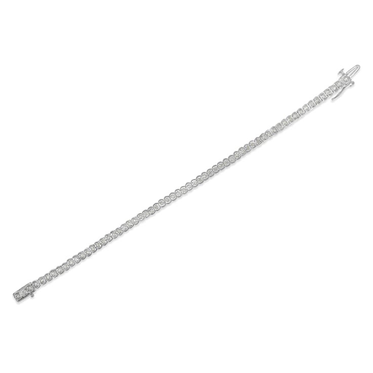 Sterling Silver 1ct TDW Diamond Tennis Bracelet (I-J, I3-PROMO) - 7"