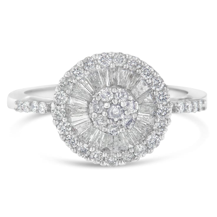 10K White Gold Diamond Cocktail Ring (1 ctw, H-I Color, SI2-I1 Clarity)