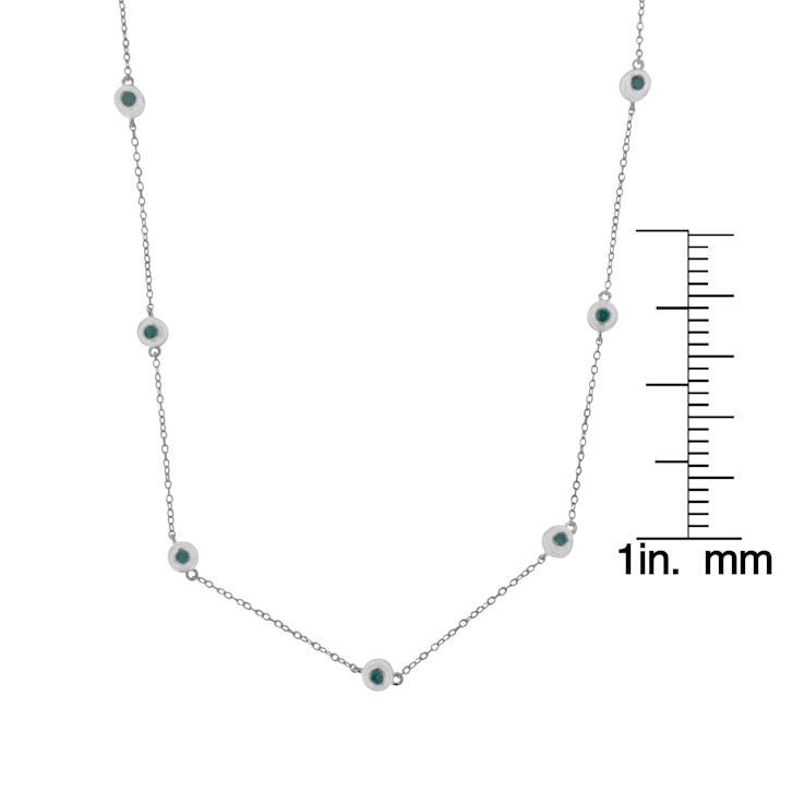 Sterling Silver Treated Diamond By Yard Necklace (3/4 cttw, Blue Color,
I2-I3 Clarity)