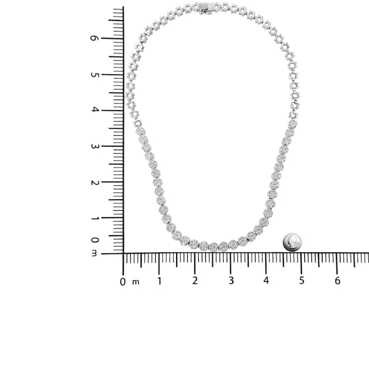 14K White Gold IGI Certified 8.0ctw Diamond Graduating Riviera Necklace
(H-I Color, I1 Clarity)