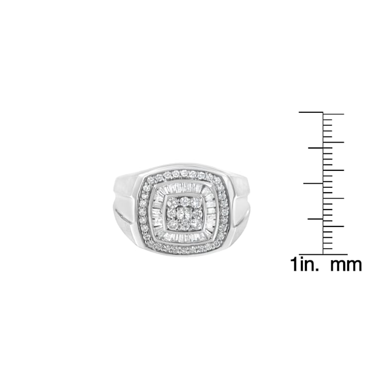 14K White Gold Men's Diamond Band Ring (1 cttw, H-I Color