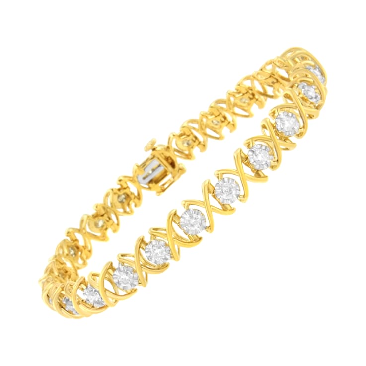 10K Yellow Gold Over Sterling Silver 2.0ctw Diamond 
