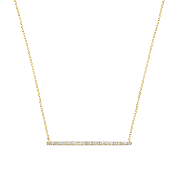 0.35ctw Diamond Bar10K Yellow Gold Necklace