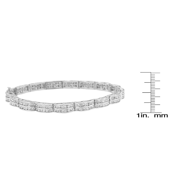14K White Gold 3.22ctw Round-Cut Diamond Bracelet
