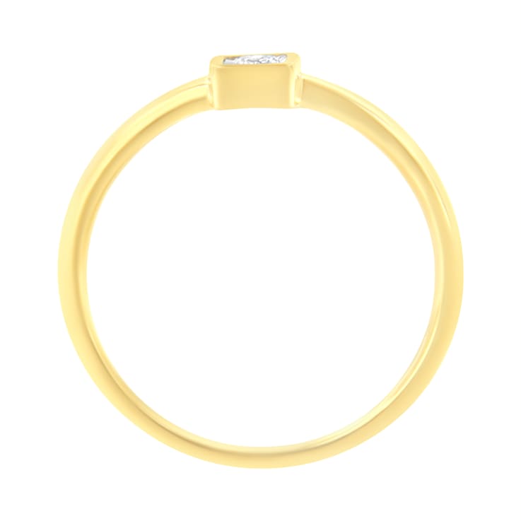 14K Yellow Gold Over Sterling Silver 1/20ctw Miracle Set Diamond Ring
(J-K Color, I1-I2 Clarity)