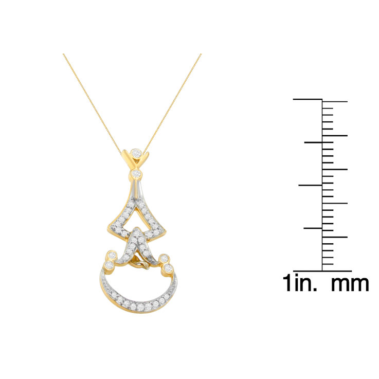 14K Yellow Gold 1/3ctw Round Diamond Pendant With Chain (H-I, SI2-I1)