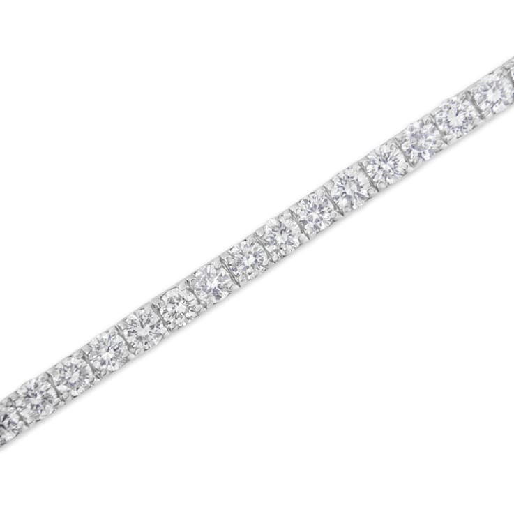 14K White Gold IGI Certified 5.0 Ctw Diamond  7” Tennis Bracelet (H-I
Color, I1-I2 Clarity)