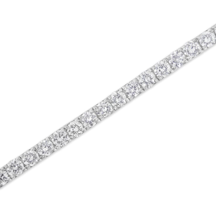 14K White Gold IGI Certified 5.0 Ctw Diamond  7” Tennis Bracelet (H-I
Color, I1-I2 Clarity)